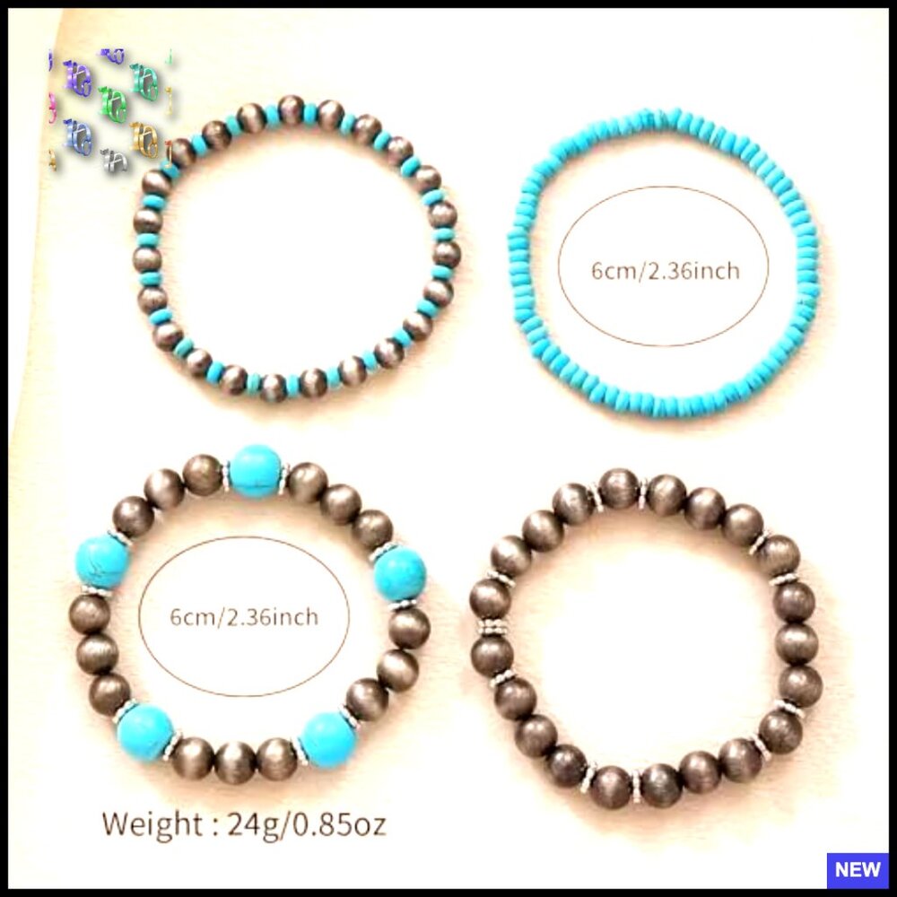 Boho Stretch Bracelet Stackable Layered Vintage W… - image 6